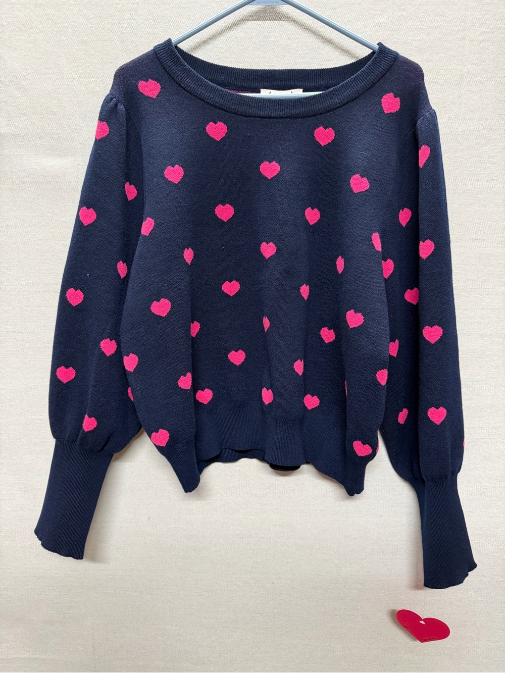 NWT Nanette Lepore Crewneck Heart Sweater - size XL